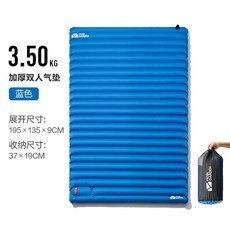 【工廠直供 台灣有保固】單人雙人 9cm加厚戶外充氣床墊 露營防潮墊 午休折疊床, 藍色/雙人, 藍色