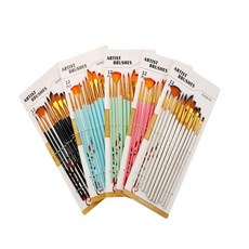 12종 붓세트 수채화 소프트 그림도구 준비물 SG-4DP09-5210, 01.핑크, 본상품선택