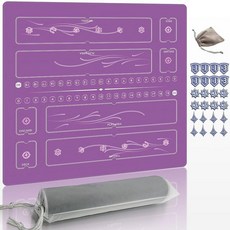 Playmat 호환 Lorcana 손상 카운터 2세트 및 전문 보관 가방 61 x 61cm(24 24인치) TCG 게이밍 매트 미끄럼 방지 고무 2인용 존 포함 (퍼플3), 퍼플3