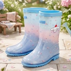 산리오 시나모롤 아동용 글리터 트로피칼 레인부츠 반짝이 장화