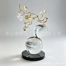 五福臨門水晶葫蘆擺件招財客廳玄關酒櫃輕奢高檔裝飾喬遷新居禮物, K9