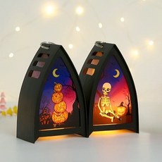 Bonaraon 萬聖節派對燈光套組三角燈 2PS, 01 骷髏南瓜