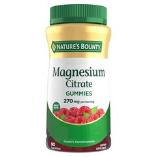 NATURE'S BOUNTY 檸檬酸鎂 270毫克 覆盆子口味軟糖, 1個, 90錠