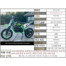 웰라운디드 포켓바이크 실내미니바이크 전기바이크, 1개, 전기차 36V 350W 9A 역방향 쇼크 전력
