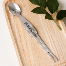 카페 티타임 디저트 양면 스푼포크 2개 티스푼포크세트 커피스푼