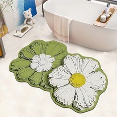 폴라도레 빨아쓰는 규조토 발매트 착시 3D 입체 귀여운 캐릭터 주방 욕실 화장실 매트, 16.부조플라워, 1개