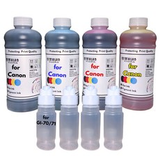優墨科技 相容墨水500ml空瓶 Canon GI-790 GI-71 GI-70 G3010 G2002 G3000, 四色一組,GI-70/71, 1個