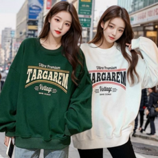 여성 맨투맨 티셔츠 데일리 라운드 캐주얼 여성 오버핏 맨투맨 가을 그래픽