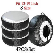 타이어 커버 케이스 자동차 스페어 보관 가방 자동 휠 보호기 방진태양 보호, 3. 4PCS 13-19 Inch