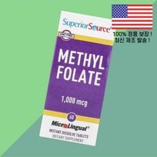 슈페리어 소스 메틸 엽산 폴레이트 폴릭 애씨드 1000mcg 60정 디솔브정 Superior Source Methyl Folate 60 Instant Dissolve Ta, 1개