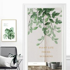 JINGHENG JINGHENG 그린 모란디 주방 커튼 현관 방문가림막