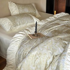 法式少女褶皺純棉被套床品, 棉磨毛-薄荷少女-綠（秋冬）,5m寬牀（被套200*230）四件套, 薄荷少女-綠（秋冬）