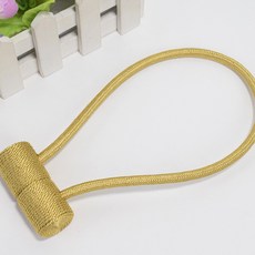 실린더 헤드폰 커튼 마그네틱 버클 윈도우 액세서리 커튼 스트랩 스트랩 방직 부자재, 골든 옐로우, 1개