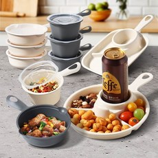 손잡이 간식용기 식판 식기 그릇 간식통 밥그릇 접시_20260201EA, 원형3칸 아이보리