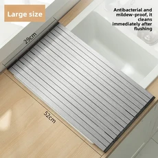 주방 싱크대 접이식 다용도 스테인리스 스틸 녹는 보드 배수구 커튼, 01 Sliver B