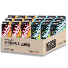 [한번에먹자] 웰치스 제로 뚱캔 혼합세트 / 애플망고+ 샤인머스캣 / 각9개씩 총18캔, 18개, 355ml