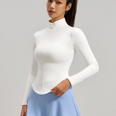 야키 버스 여성용 요가 필라테스 크롭 집업 캐럿 긴팔 기능성 티셔츠