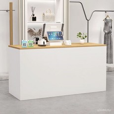 簡約現代服裝店收銀臺商用中島吧臺美容院前臺接待臺小型吧臺櫃臺, /全黑色【免漆加厚】,80cmx60cmx100cm, 1個