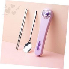 휴대용 수저 케이스 세트 귀여운 캐릭터 디자인 스푼 젓가락 보관 학생 직장인, 1개