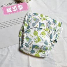 六層紗布兒童學習褲 純棉戒尿布防尿床褲 A-g6, 1個, 綠恐龍,100碼 (8-12公斤)
