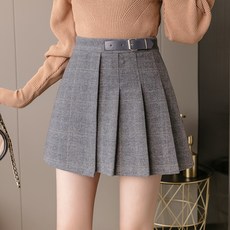 주름 체크 모직 미니 스커트11.11 하늘비즈 C13 R020E641
