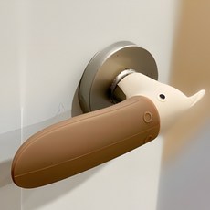 카멜리안 버드 실리콘 문손잡이 커버 도어 문고리 손잡이, 브라운