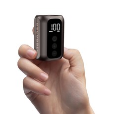 BSCOBBER A5mini 휴대용 에어 펌프 충전식 무선 자전거 액세서리 타이어 인플레이터 100PSI 고압, Brown