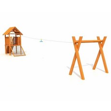 더블 짚라인 놀이기구 광장 놀이터 야외 키즈 펜션, 모듈식 목재 단일 슬라이드