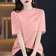 유니픽 여성 여름 심플 로고 반팔 티셔츠zdy