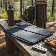 [1+1] 접이식 방석 1인용 휴대용 캠핑 등산 피크닉 돗자리 매트 야외방석, 블랙+블랙