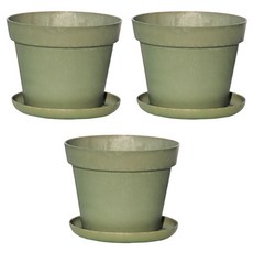 하우스홈 친환경소재 분갈이 목분화분 분갈이 인테리어 텃밭 큰화분 소형, 3개, 모스그린 화분+받침대