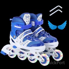 인라인 스케이트 어린이 풀세트, 블루 + 풀 플래시
