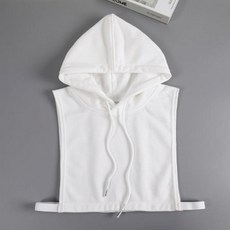 후드 페이크 레이어드 맨투맨 카라 화이트 넥케이프 캐주얼 넥케이프 목폴라 목카라