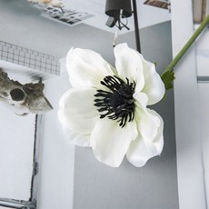仿真花 單頭茶花, 1個, 白色