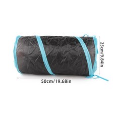 고양이 텐트 사각형 터널 접이식 휴대용 은신처 안전하고 컬러풀 위한 키튼 벨볼 강아지, 1개, 블루블랙 이중 출구 A