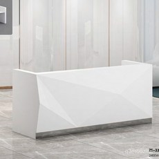 吧臺收銀臺 現代簡約全白烤漆美容院櫃臺烤漆公司前臺時尚接待臺, 2400*800*1050, 1個