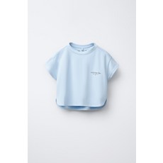 자라 키즈 ZARA KIDS 플루이드 텍스트 티셔츠 - 하늘색323660