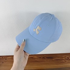 투니스 심플 단색 자수 야구모자, 블루
