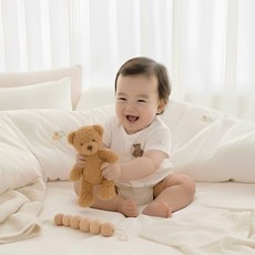 에뜨람 순면 아기 우주복 신생아 반팔 내의 내복 옷 실내복 유아 바디수트 배앓이 방지 KC인증상품