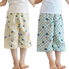 캐리루시 아동 귀여운 크링클 파자마 잠옷 8부바지 2종세트