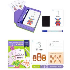 홈스쿨 쓰고지우는 숫자카드 반복 학습교구 숫자공부 카드놀이 누리과정 어린이, 1개