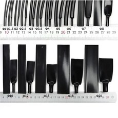 검정색 열 수축 튜브 키트 내열성 와이어 포장 케이블 절연 슬리브 보호기 전기 연결, xed size 1, 164 no Box