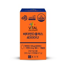 종근당 바이탈 고함량 비타민D 4000IU 90캡슐 3개월분 플러스 아연 면역력, 1박스, 90정