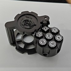 指尖解壓創意指尖陀螺解壓玩具 解壓噴子 手把件陀螺 生日禮物 金屬旋轉左輪骰子套裝COC跑團DND龍與地下城RP, 黑色, 1個