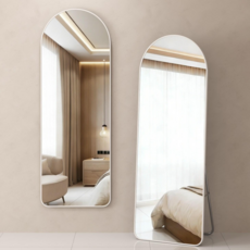 라보토리 아치형 벽걸이 스탠드 전신거울, 화아트BC