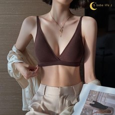 無鋼圈薄款內衣 舒適親膚無痕法式性感深V三角杯文胸罩