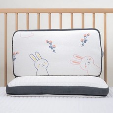 PAMABE 4D水洗透氣兒童枕頭/幼兒枕/幼兒園旅遊必備款, Yeah柔軟小兔,高度4.5cm(1-3歲)