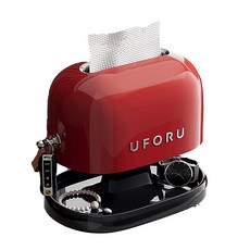 UFORU 雙層面紙盒 北歐風 復古風 桌面收納 鑰匙 飾品收納 衛生紙盒 紙巾盒, 紅色