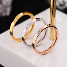 웨스트골드 써지컬스틸 데일리 심플 큐빅 반지