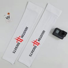 抗UV高彈性涼感運動袖套 籃球騎行 U960112, 1個, 白色 火箭
